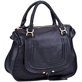 Chloe Marcie Large Leather Tote Black
