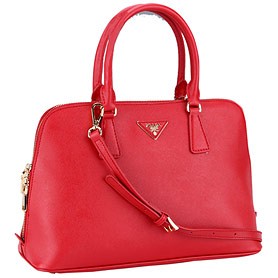 Prada Saffiano Medium Promenade Tote Red