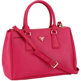 Prada Medium Saffiano Lux Top Handle Fuchsia