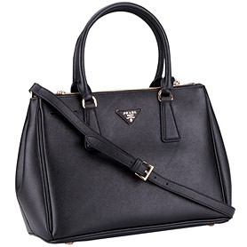 Prada Medium Saffiano Lux Top Handle Black