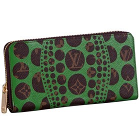 Louis Vuitton Zippy Long Wallet Yayoi Kusama Green