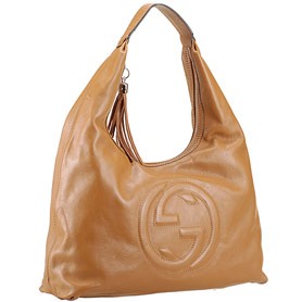 Gucci Soho Large Hobo with Embossed Interlocking G Tan