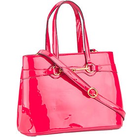 Gucci Bright Bit Pink Patent Leather Top Handle Tote