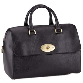 Mulberry Del Rey Black Leather Top Handle Bag
