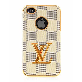 Louis Vuitton Damier Azur Back Cover Case for iPhone 4