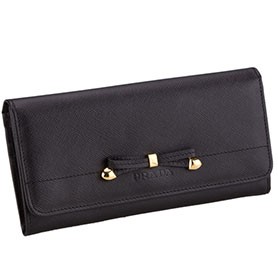 Prada Continental Wallet Black
