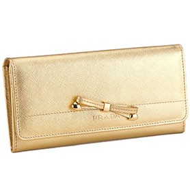 Prada Continental Wallet Gold