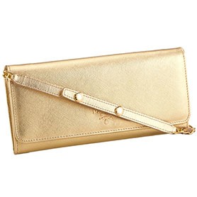 Prada Continental Wallet with Strap Gold