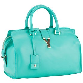 YSL Cabas Small Leather Shopper Azure