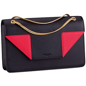 YSL Betty Medium Chain Shoulder Red Black