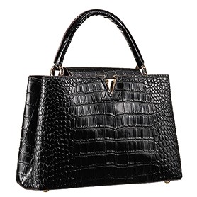 Louis Vuitton Capuciness Crocodile Leather Black MM 607547