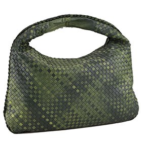 Bottega Veneta Intrecciato Nappa Hobo Bag Dark Green