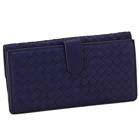 Bottega Veneta  Intrecciato Nappa Continental Blue Walet