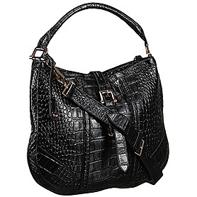 Burberry Black Croc Leather Hobo Bag 607776