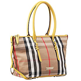 Burberry Small Bridle House Check Tote Bag Yellow 607781