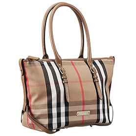 Burberry Medium Bridle House Check Tote Bag Brown 607782