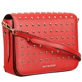 Burberry Studded Berkley Crossbody Bag Red 607788