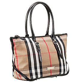 Burberry Medium Bridle House Check Tote Bag Black 607791