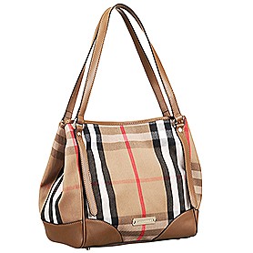 Burberry Small Bridle House Check Tote Bag Brown 607792