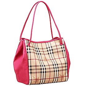 Burberry Small Haymarket Check Tote Bag Orange 607799