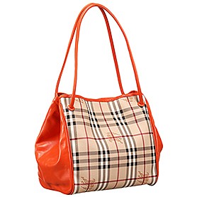 Burberry Small Haymarket Check Tote Bag Pink Azalea 607800