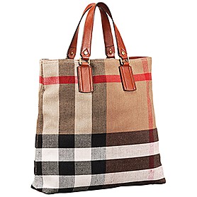 Burberry Medium Canvas Check Tote Bag Brown 607801