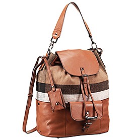 Burberry Medium Canvas Check Backpack Brown 607814