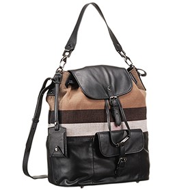 Burberry Medium Canvas Check Backpack Black 607815