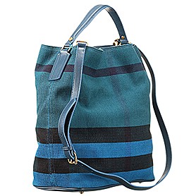 Burberry Medium Canvas Hobo Bag Light Blue 607820