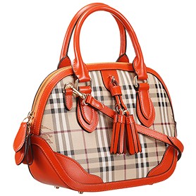 Burberry Large Tassel Bowler Bag Orange 607827