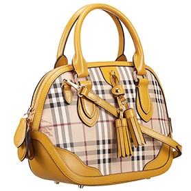 Burberry Large Tassel Bowler Bag Yellow 607829