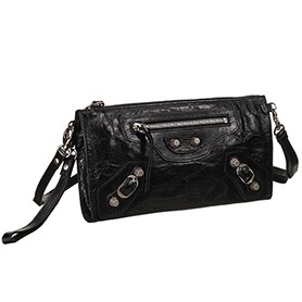 Balenciaga Clutch Black With Silver Hardware 607832