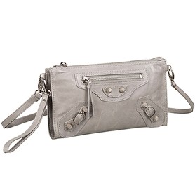 Balenciaga Clutch Argent Silver With Silver Hardware 607834