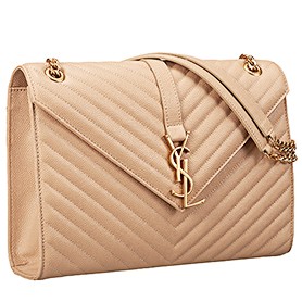Saint Laurent Classic Monogram Satchel Beige 607881