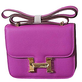 Hermes Constance Cyclamen With Gold Hardware 608113