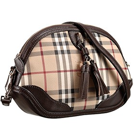 Burberry Tassel Tote Bag Chocolate  608259