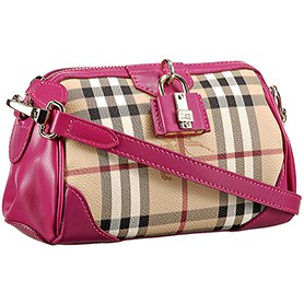 Burberry Haymarket Check Crossbody Bag Elderberry  608264