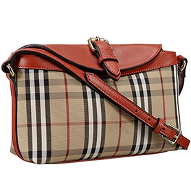 Burberry Small Horseferry Check Crossbody Bag Honey Parade Red  608269