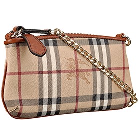 Burberry Haymarket Check Wristlet Tan  608281
