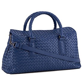 Bottega Veneta Intrecciato Duffel Bag Dark Blue