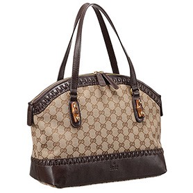 Gucci Laidback Crafty GG Canvas Top Handle Bag Brown 607347