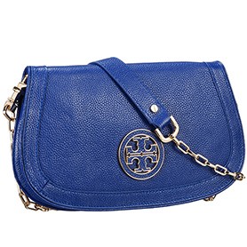 Tory Burch Amanda Logo Clutch Dark Blue 607611