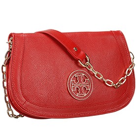 Tory Burch Amanda Logo Clutch Red 607612