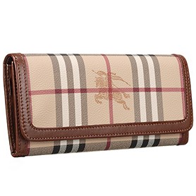 Burberry Haymarket Check Large Purse Brown