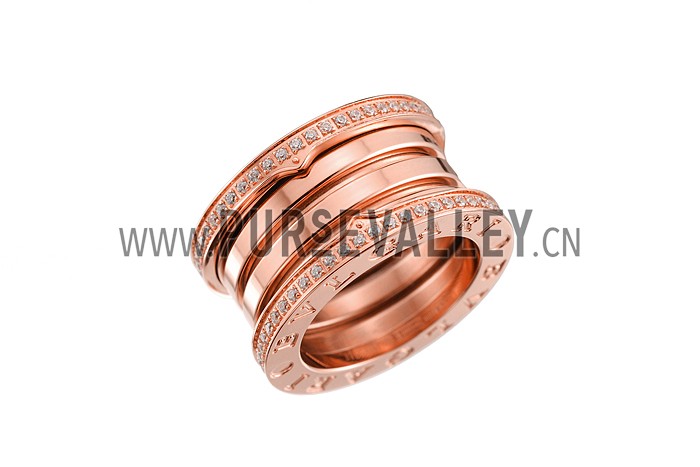 Bvlgari B.Zero1 4-Band Diamond Rose Gold Ring 700570