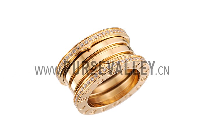 Bvlgari B.Zero1 4-Band Diamond Gold Ring 700569