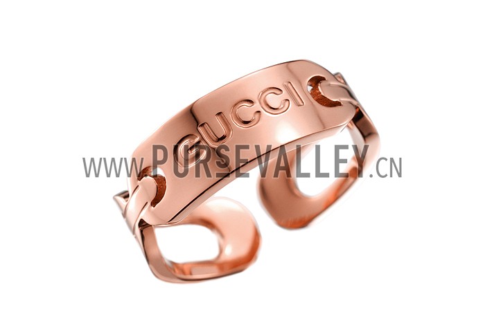 Gucci Logo Rose Gold Ring 700573