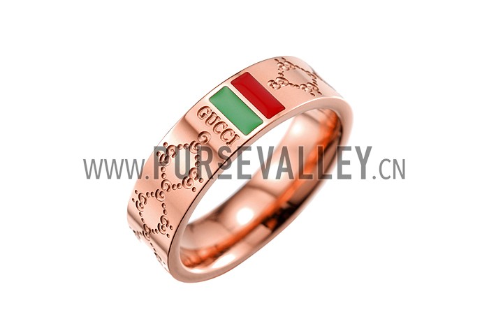 Gucci Web Detail Rose Gold Ring 700579