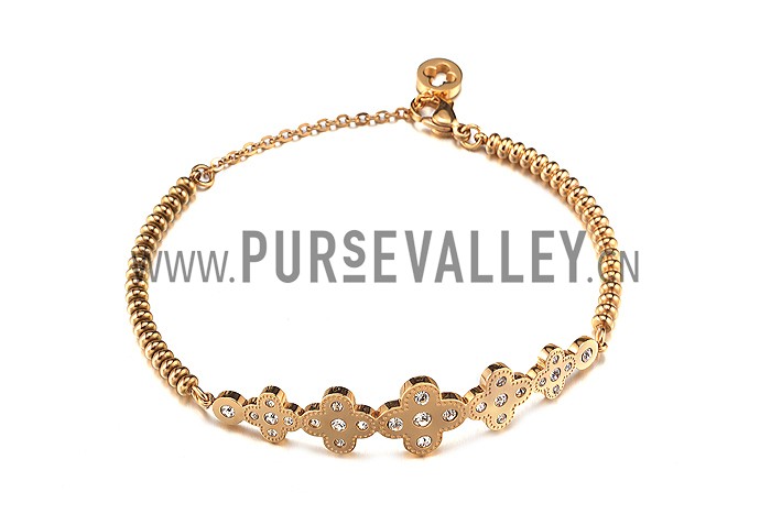 Van Cleef Perlee Clover Gold Bracelet