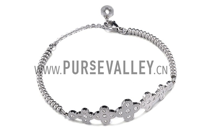 Van Cleef Diamond Studded Silver Bracelet